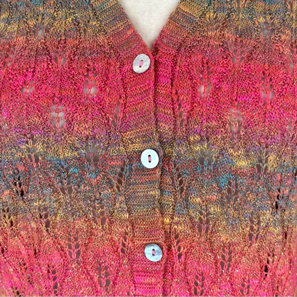 Multicolour and gold knit cardigan - Picture 4 of 8